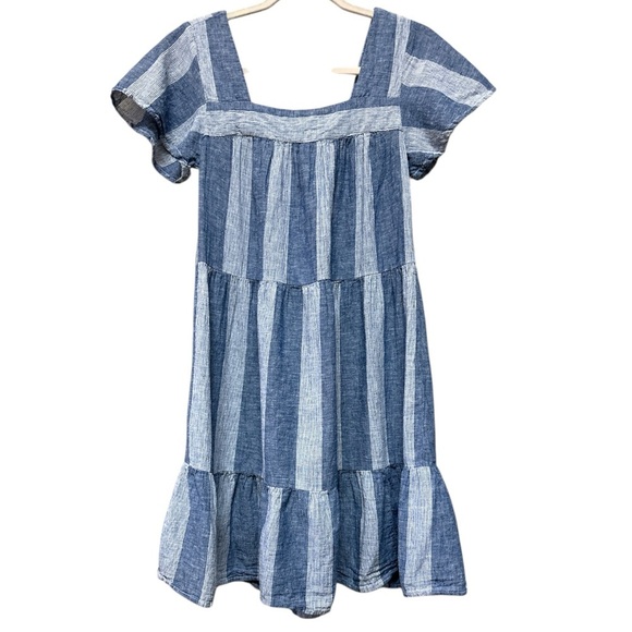 beachlunchlounge Women’s Lightweight Linen Blend Dress in Blue, Size Extra Small - Picture 1 of 6